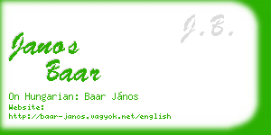 janos baar business card